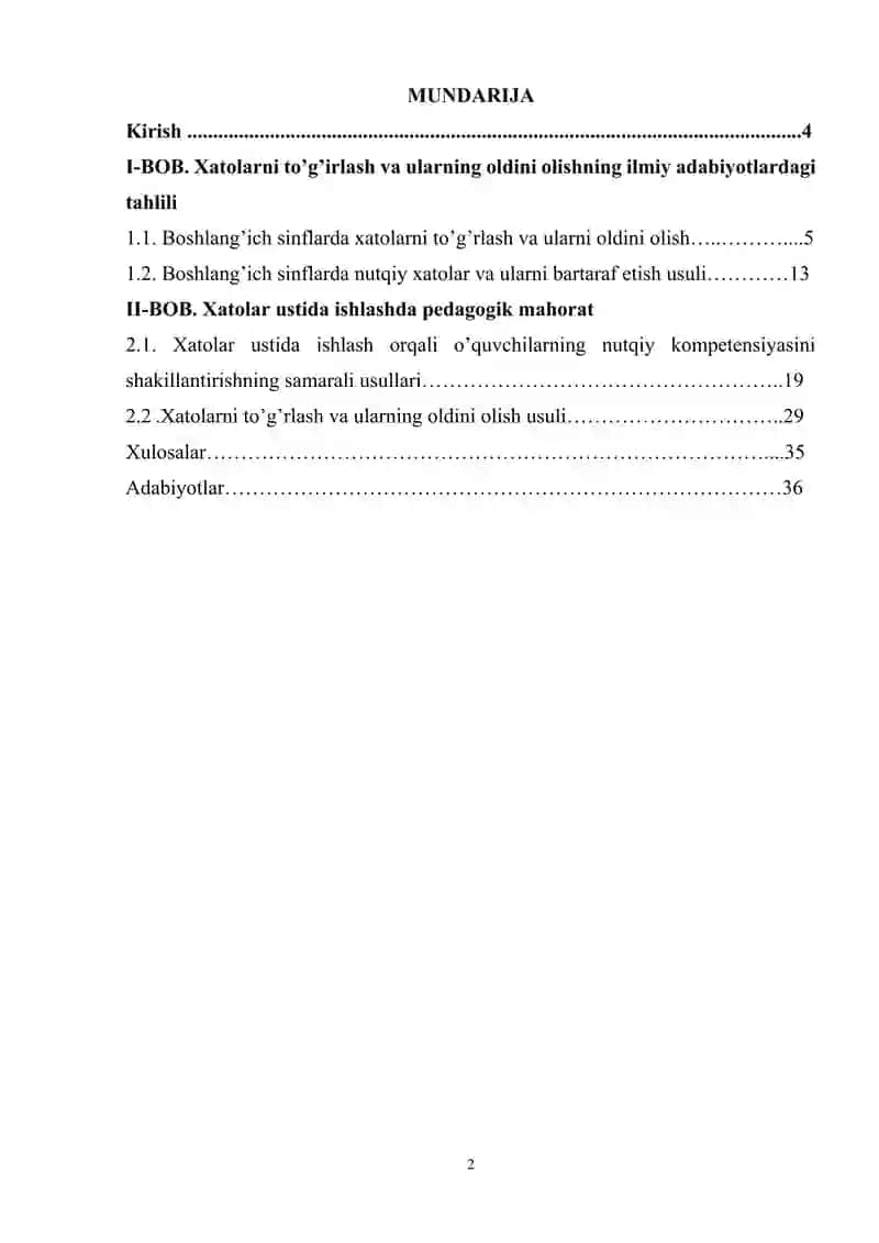 Xatolarni to’g’irlash va ularning oldini olish 2