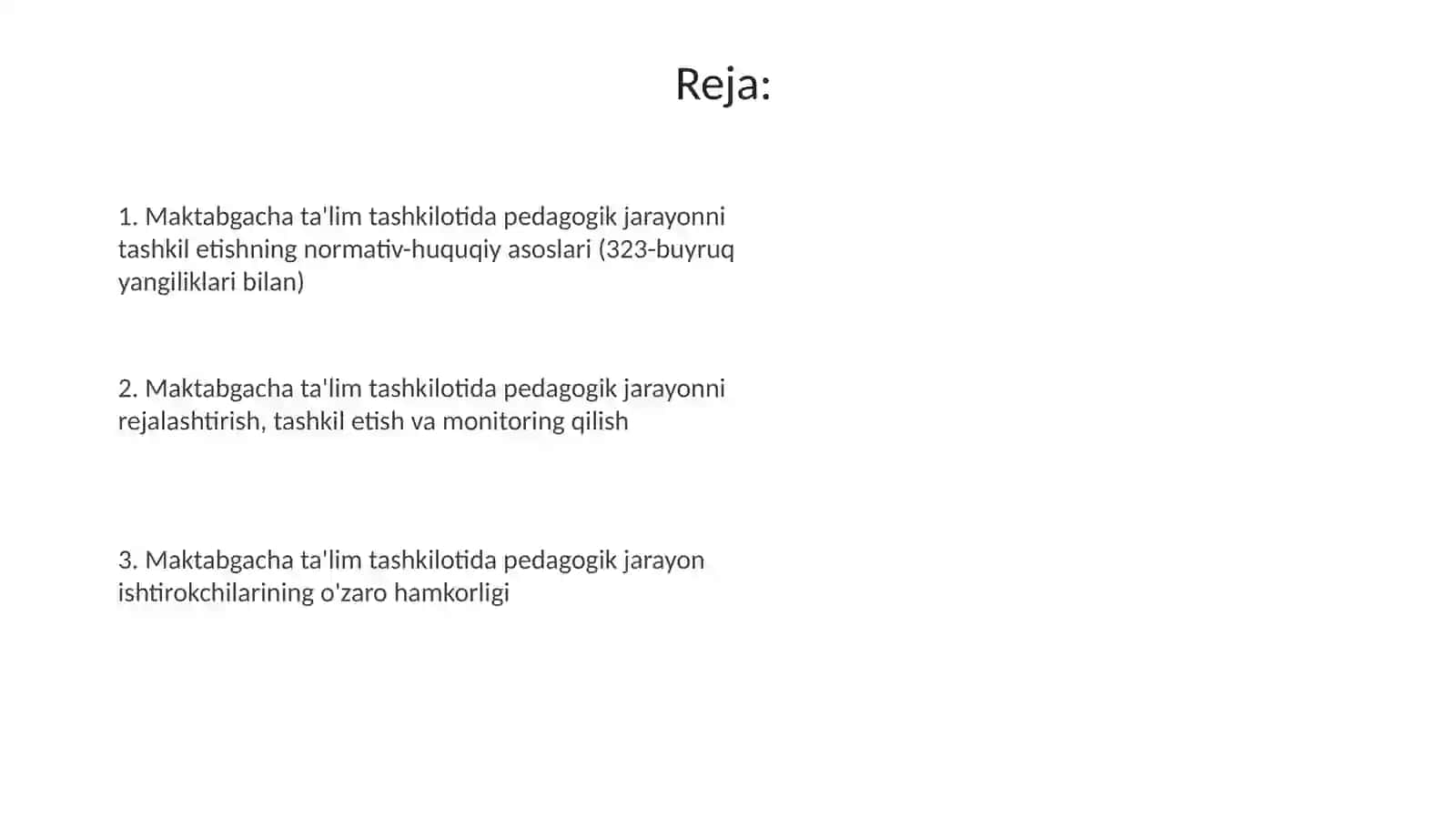 Maktabgacha ta'lim tashkilotida pedagogik jarayonni tashkil etish 2