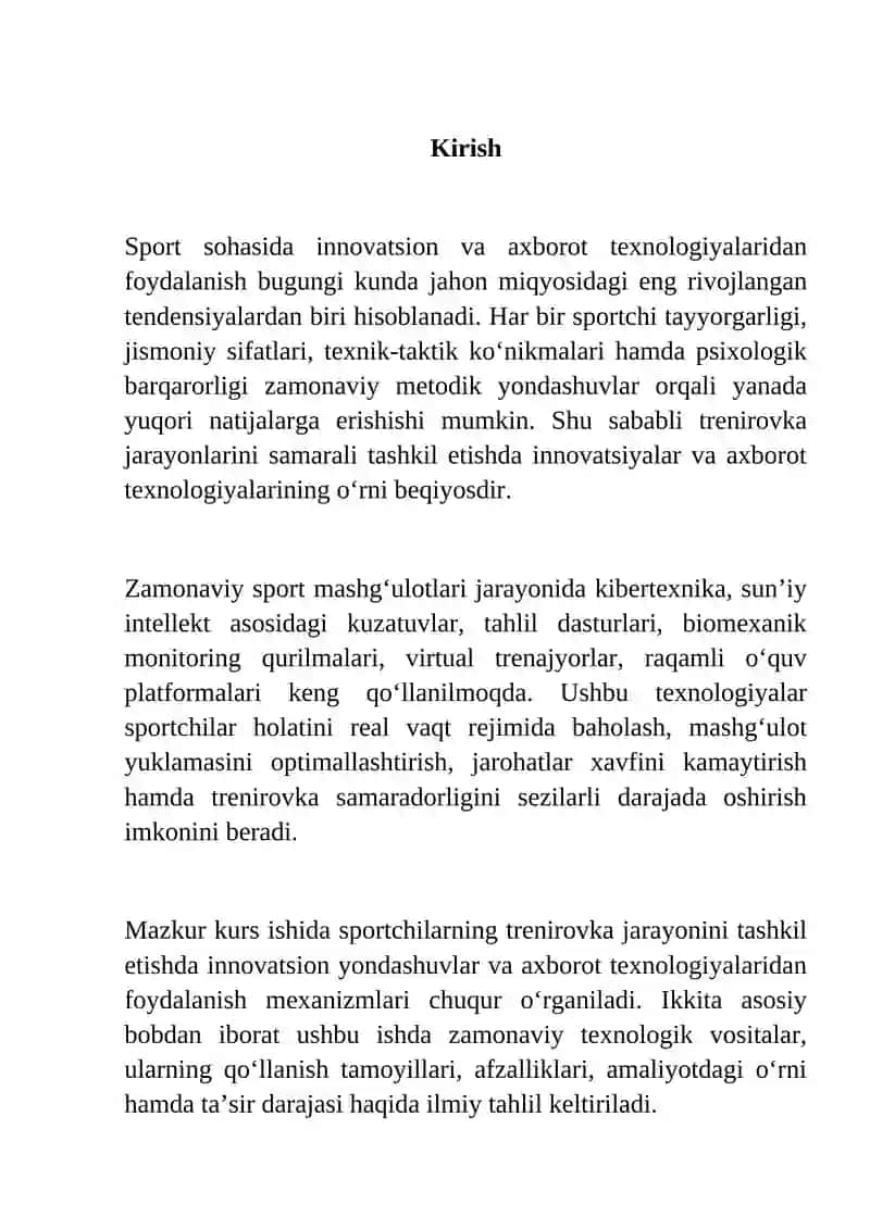 Sportchilarning trenirovka jarayonida innovatsion texnologiyalar 2