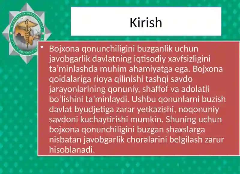 Bojxona Qonunchiligini Buzganlik Uchun Javobgarlik 2