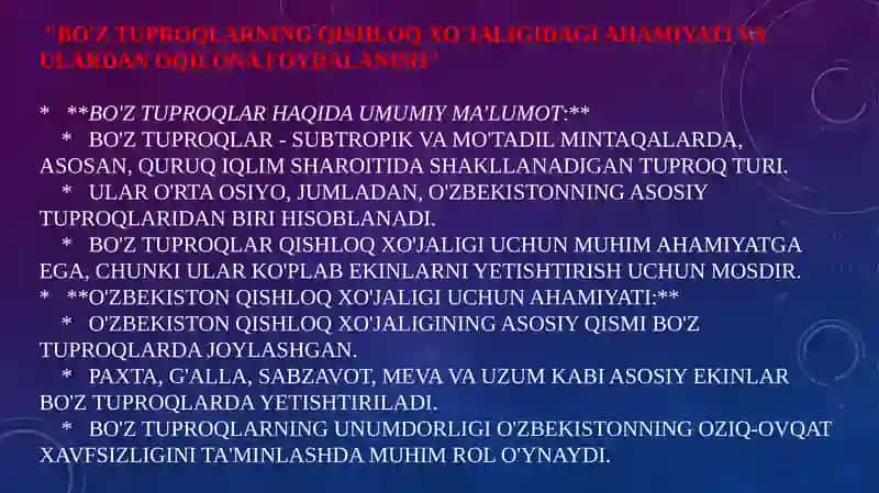Bo'z Tuproqlar 2