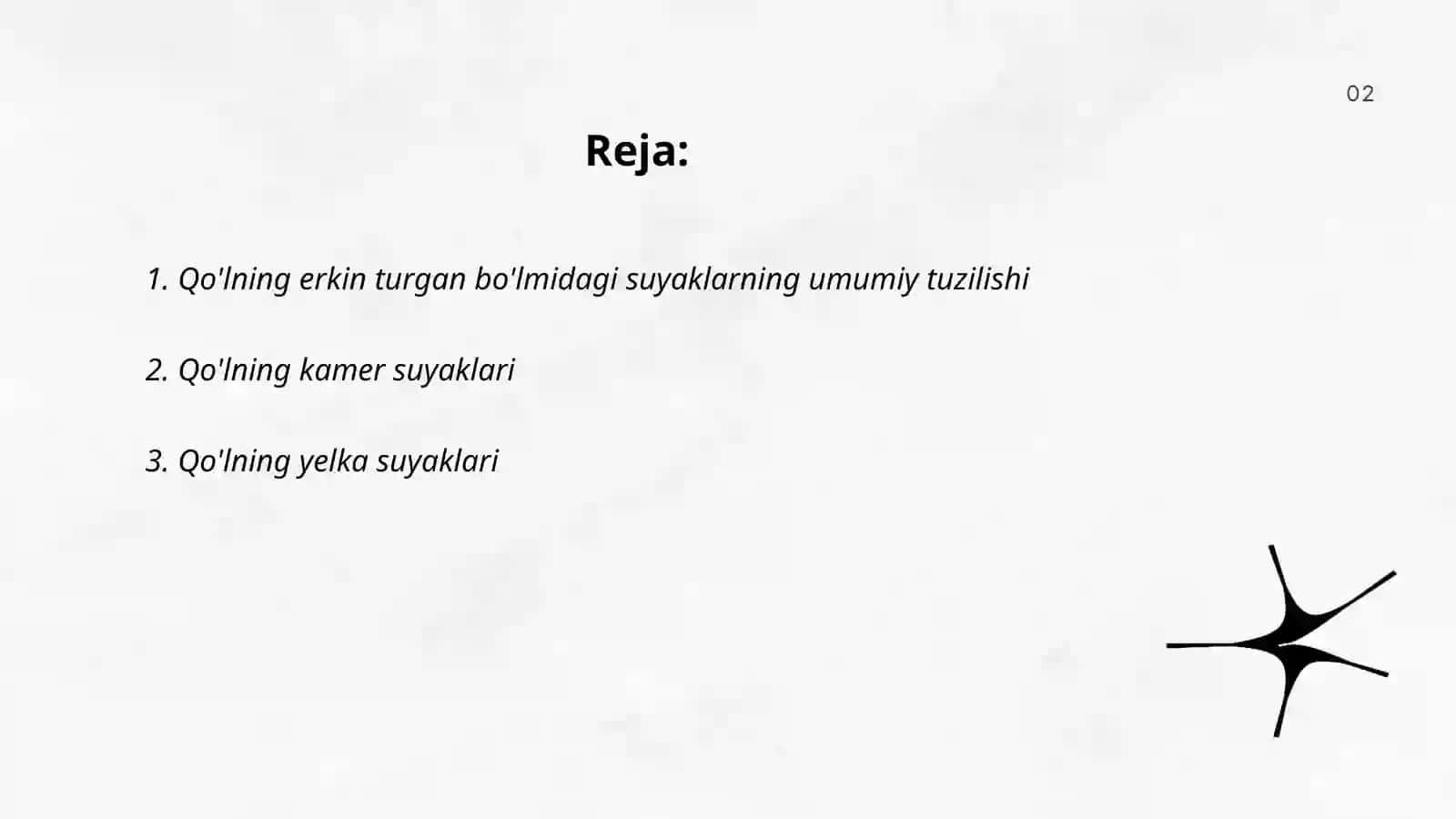 Qo'lning erkin turgan bo'lmidagi suyaklari 2