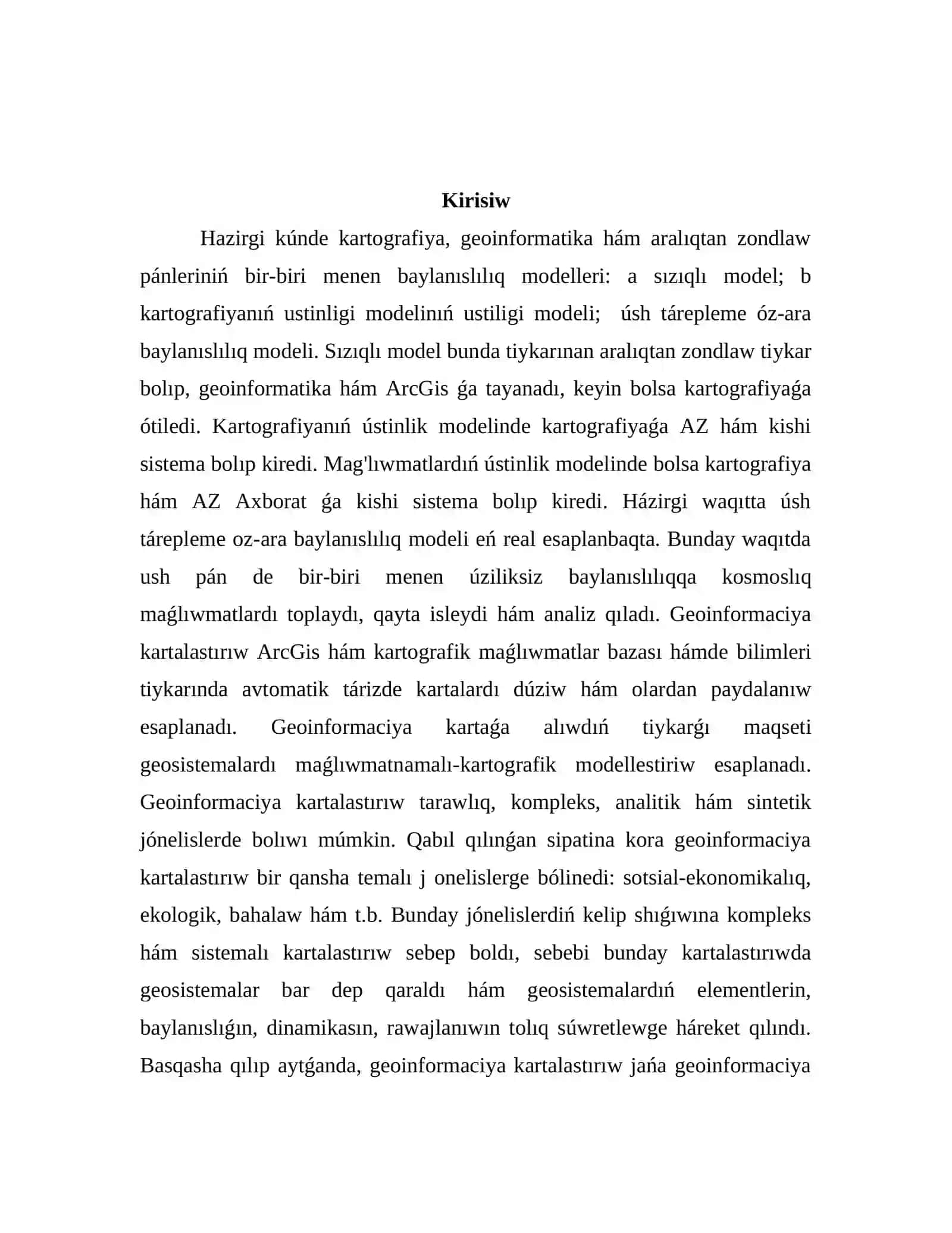 Kartaniń jańa mazmunlı qatlamların jaratıw hám saqlaw 2