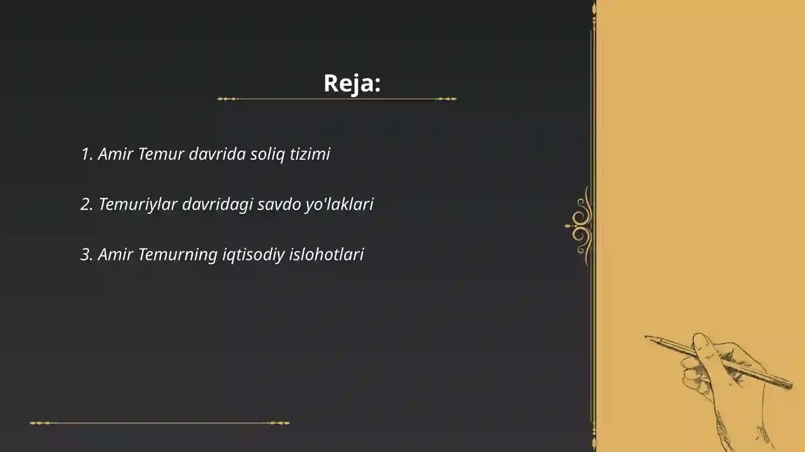 Amir Temur va Temuriylar davridagi iqtisodiy qarashlar 2