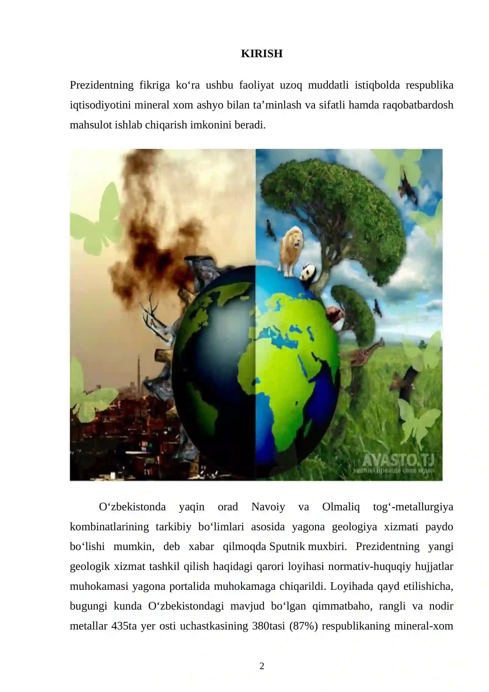 TABIIY RESURSLARNI IQTISODIY – GEOGRAFIK O’RGANISH 2