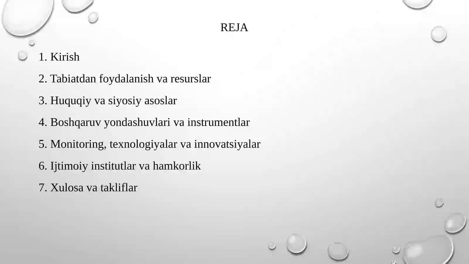 Tabiatdan foydalanish va atrof muhit muhofazasida boshqaruv 2