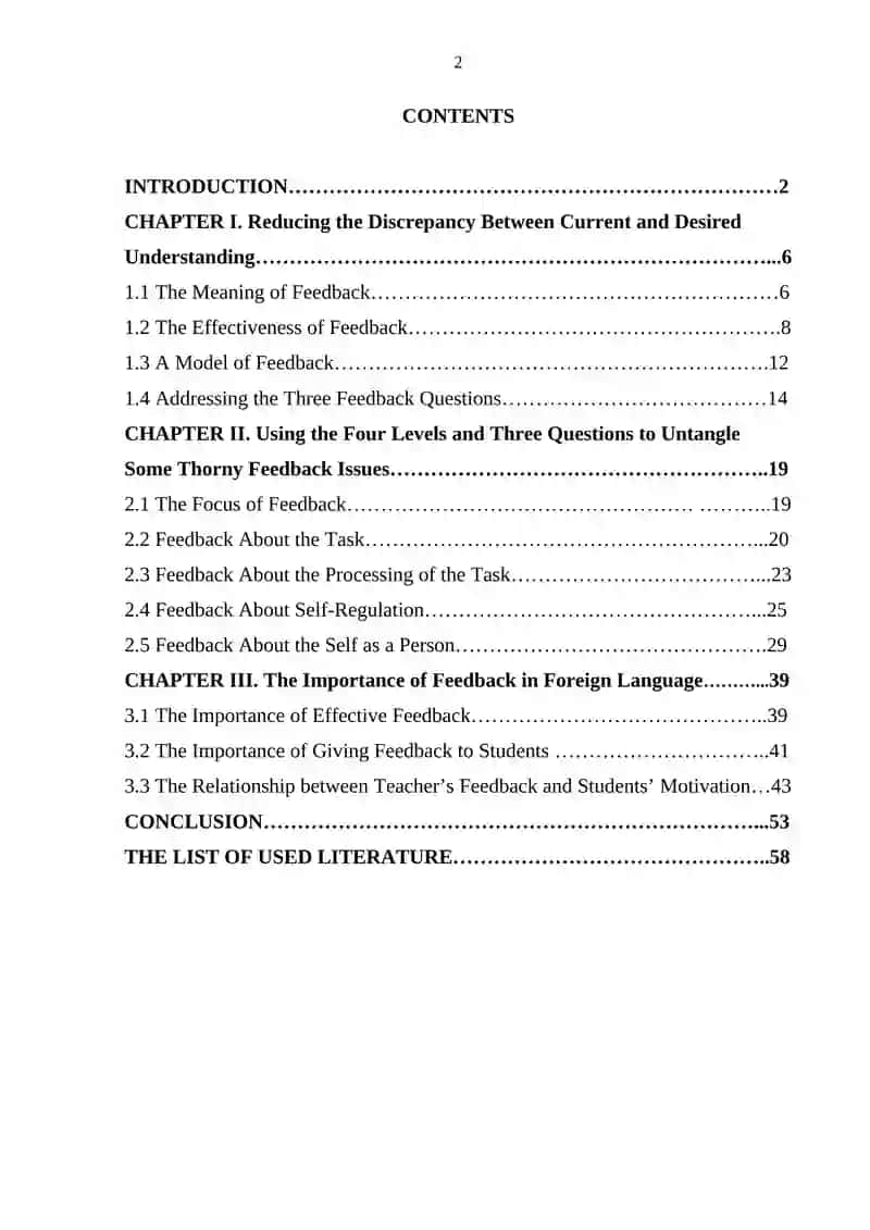 THE IMPORTANCE OF FEEDBACK IN FOREIGN LANGUAGE TEACHING 2