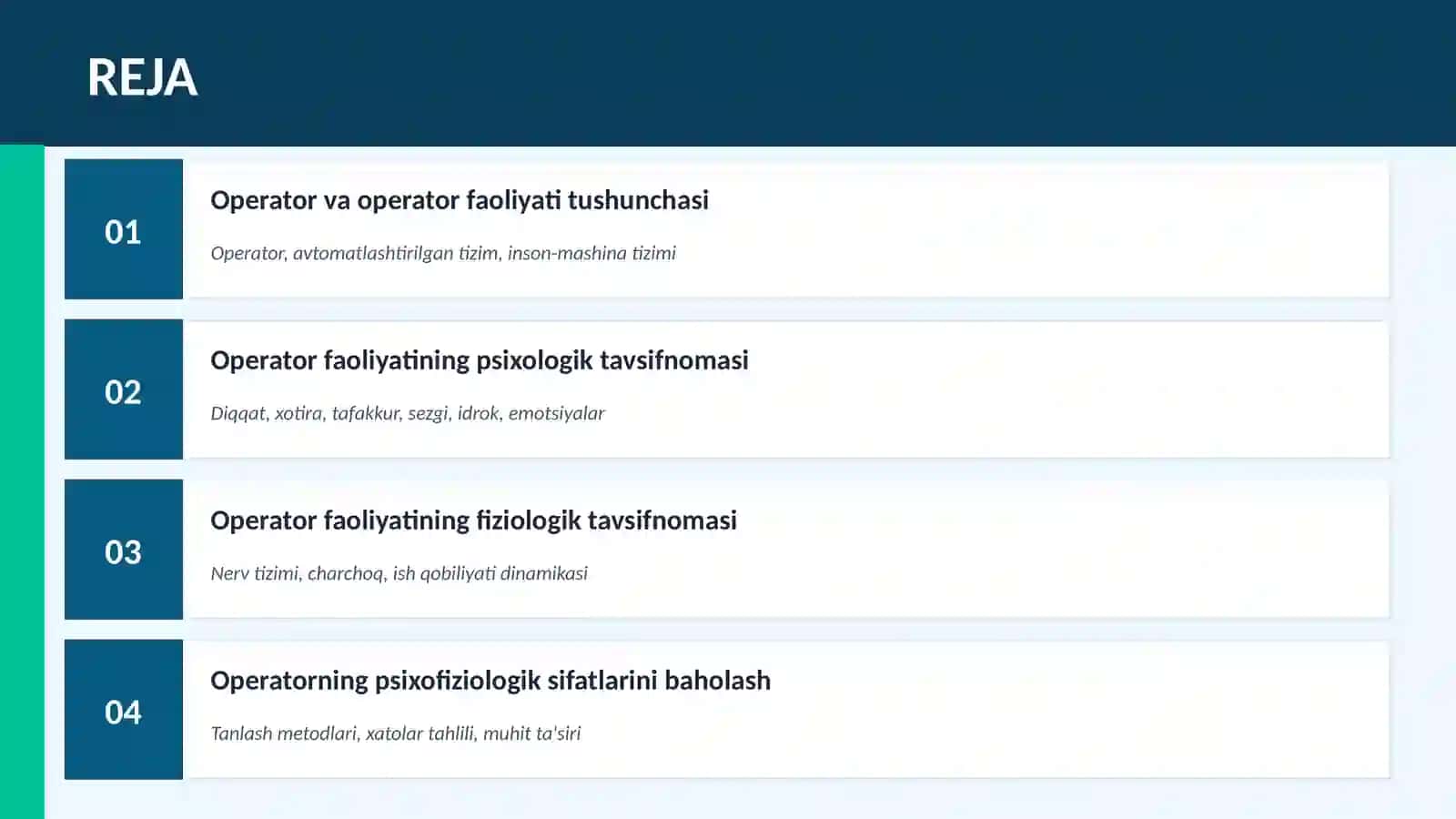 OPERATOR FAOLIYATINING PSIXOLOGIK VA FIZIOLOGIK TAVSIFNOMASI 2