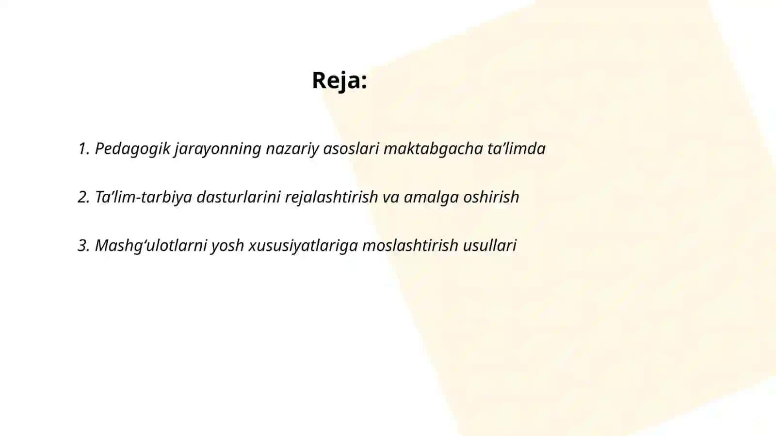 Maktabgacha taʼlim tashkilotlarida pedagogik jarayonni tashkil etish 2