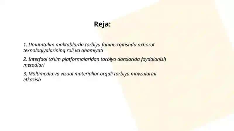 Umumtalim maktablarda tarbiya fanini oqitishda axborot texlogiyalardan foydalanish 2