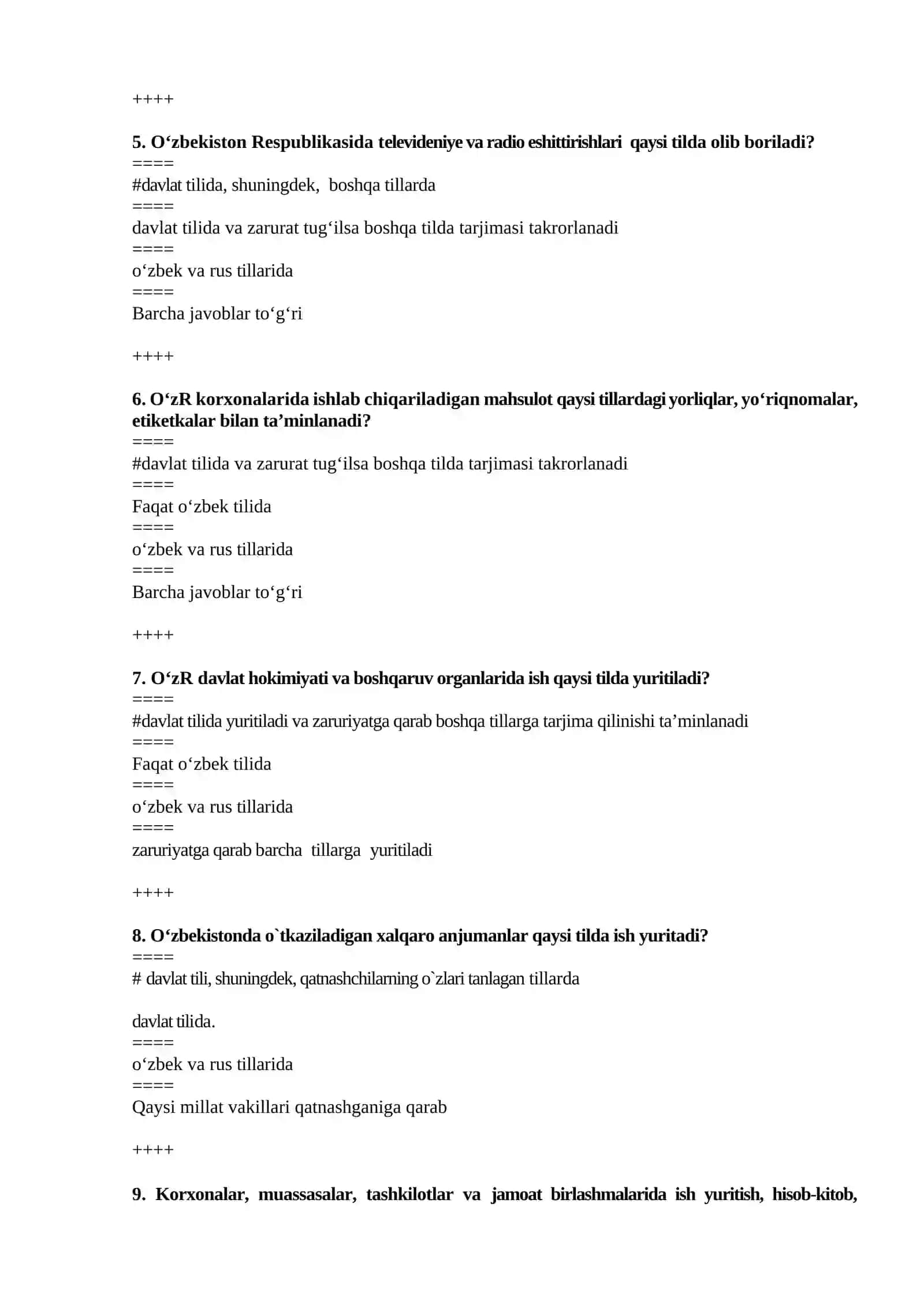 O‘zbek tili 2