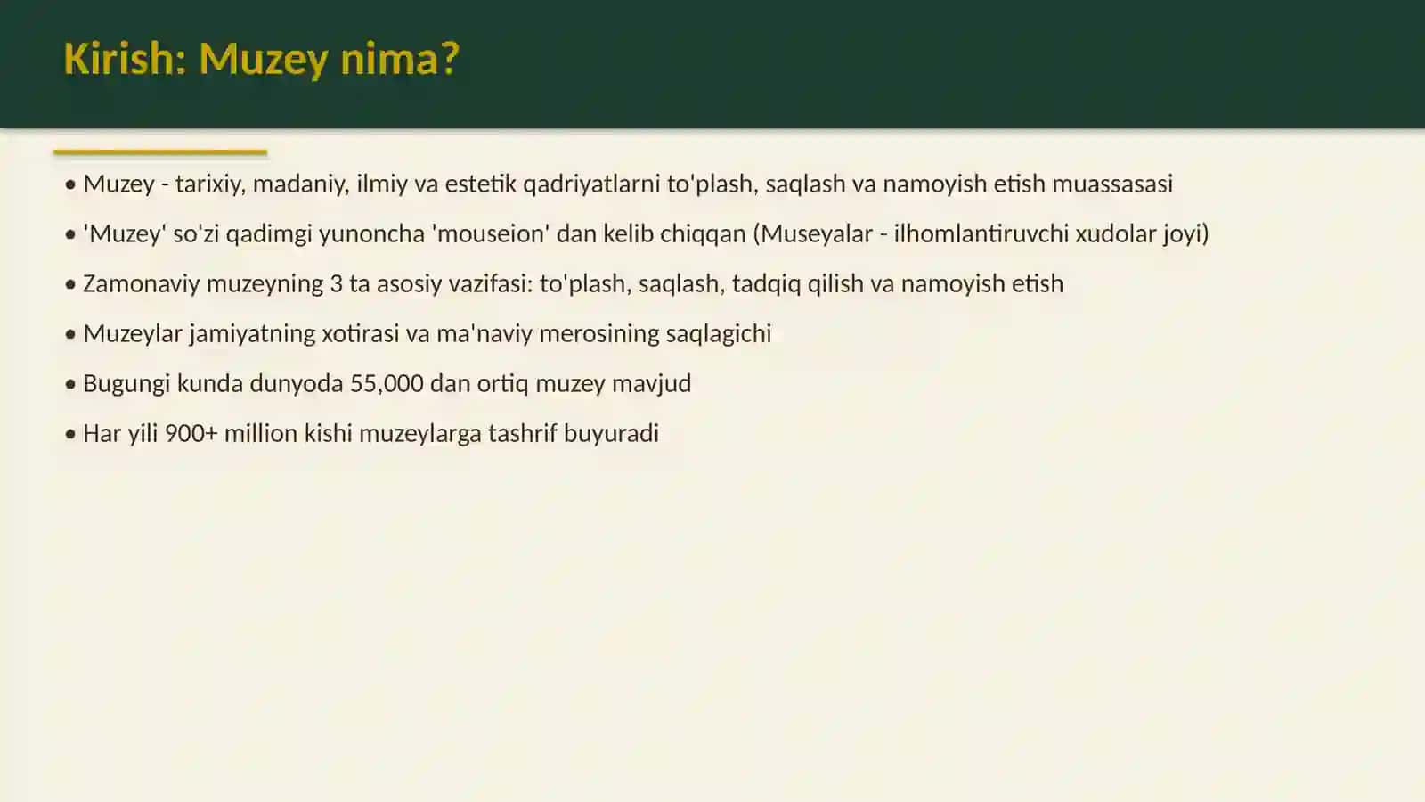 Muzeylarning shakllanish tarixi 2