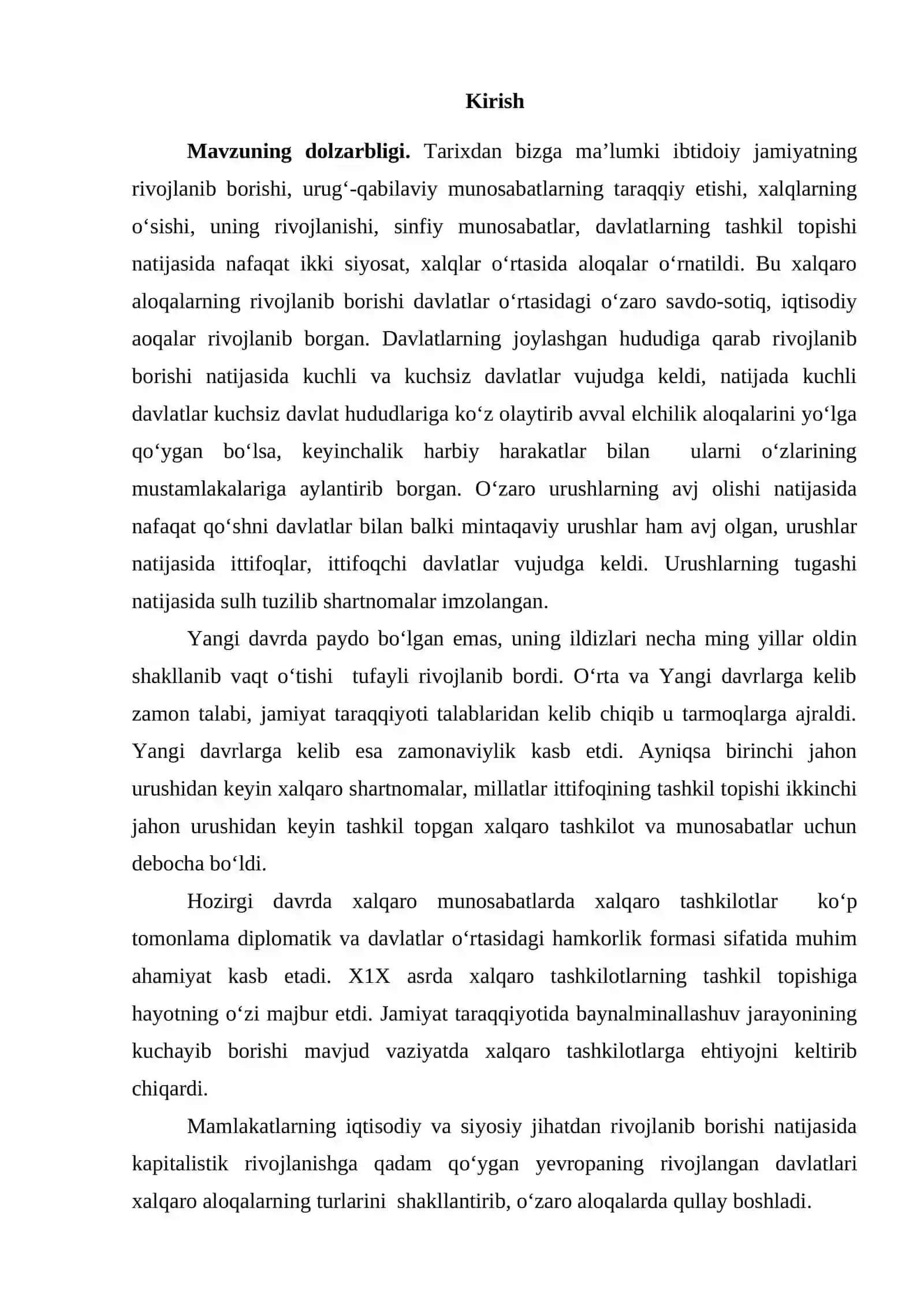 XVII ASRNING IKKINCHI YARMI - XX ASRNING BOSHIDA XALQARO MUNOSABATLAR 2