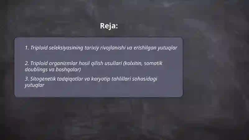 Triploidlar seleksiyasi borasida erishilgan yutuqlar 2