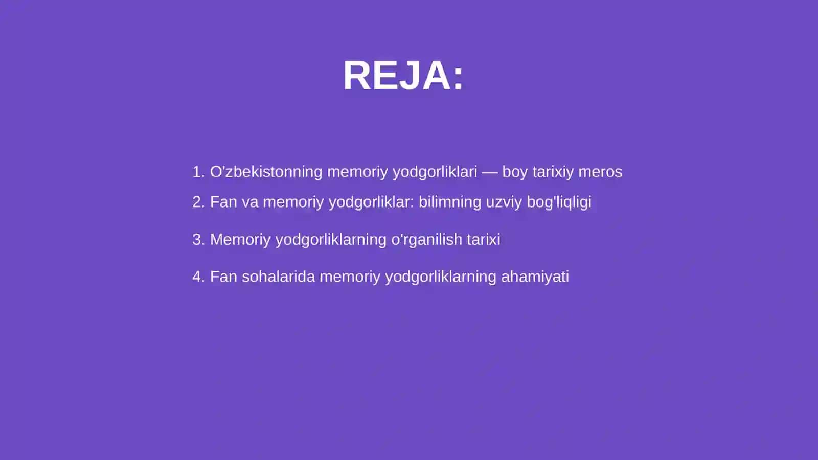 O'zbekistonning memoriy yodgorliklari fan va uning ahamiyati 2