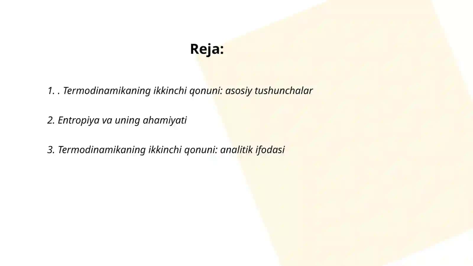 Termodinamikaning ikkinchi qonuni 2