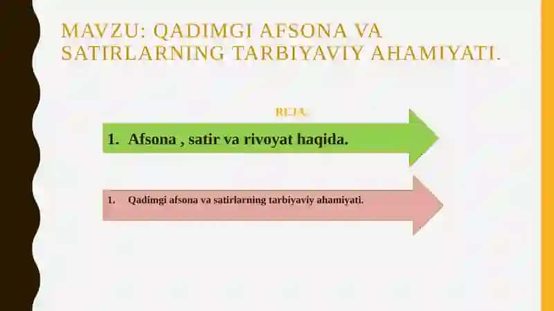 Qadimgi afsona va satirlarning tarbiyaviy ahamiyati. 2