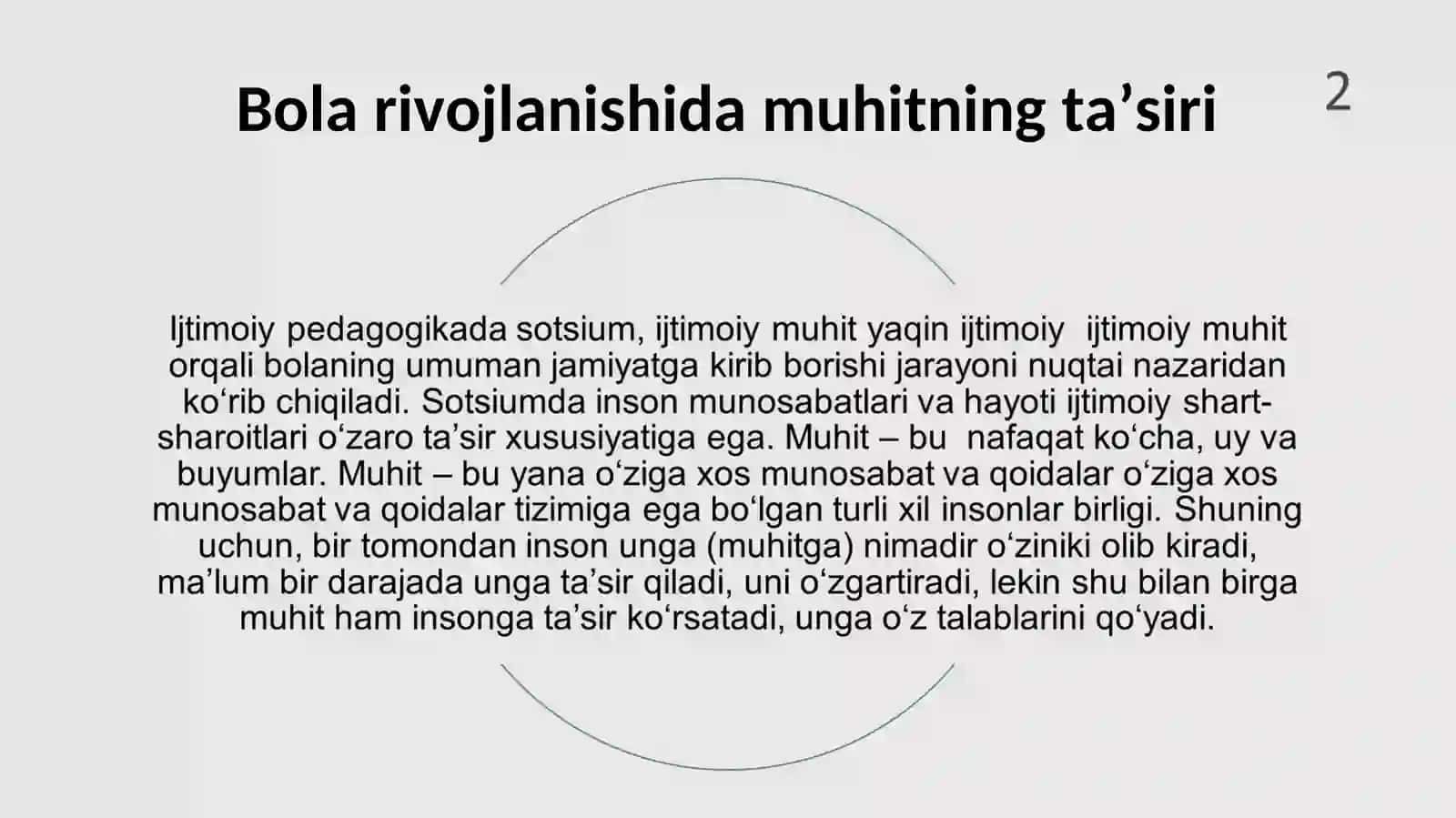 Bolaning rivojlanishida muhitning ahamiyati 2