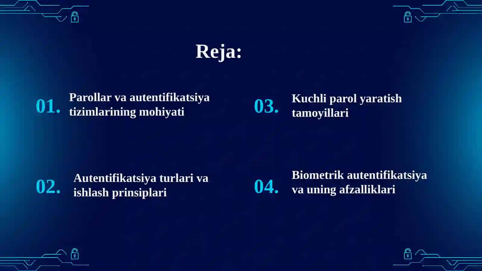 Parollar va autentifikatsiya tizimlari 2