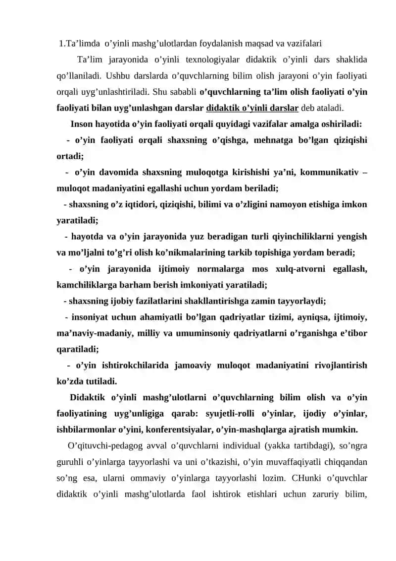 o’yin texnologiyasidan foydalanish 2
