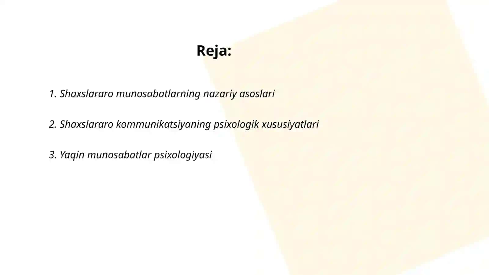 Shaxslararo munosabatlar psixologiyasi 2