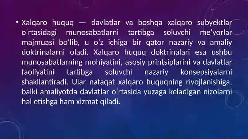 Xalqaro huquq doktrinalari 2