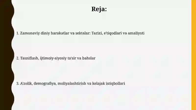 Zamonaviy diniy harakatlar va sektalar 2