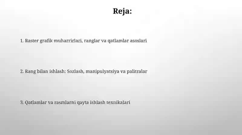 Raster grafik muharrir va unda ranglar, qatlamlar bilan ishlash 2