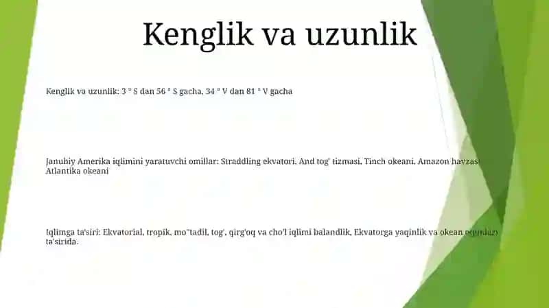 Janubiy Amerikaning Iqlim Hosil Qiluvchi Omillari 2