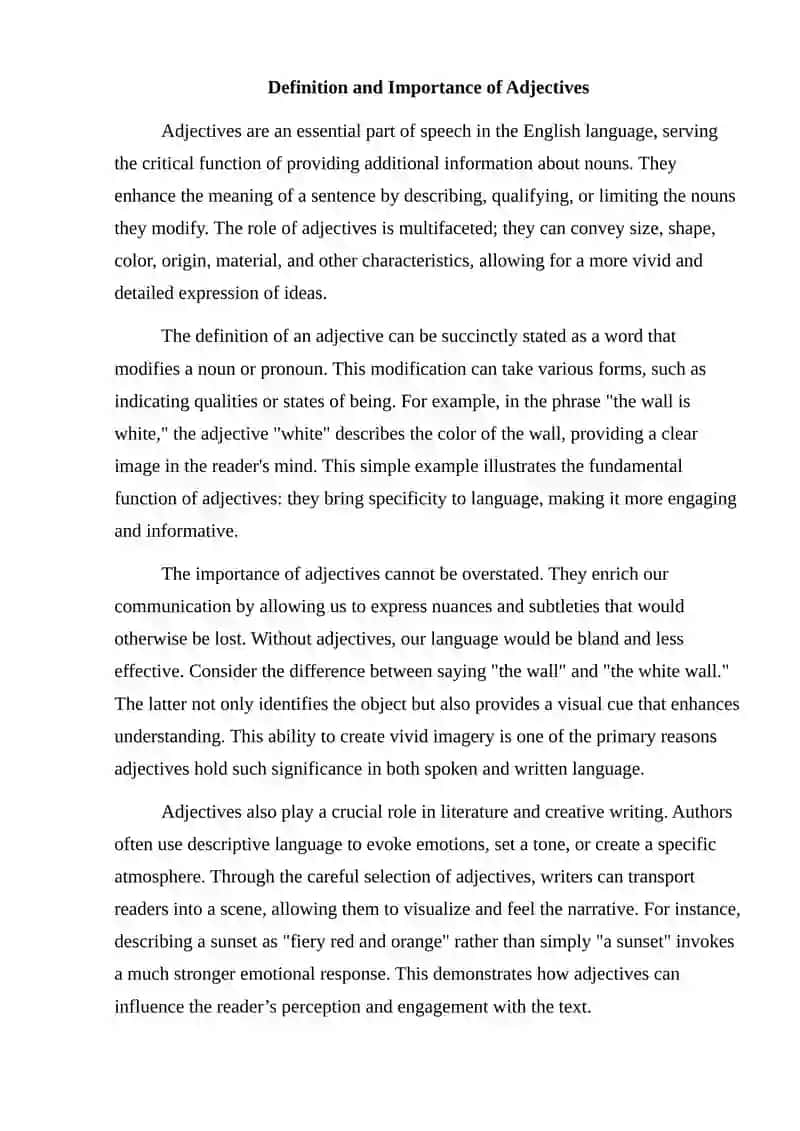The wall is white. Adjectives 2