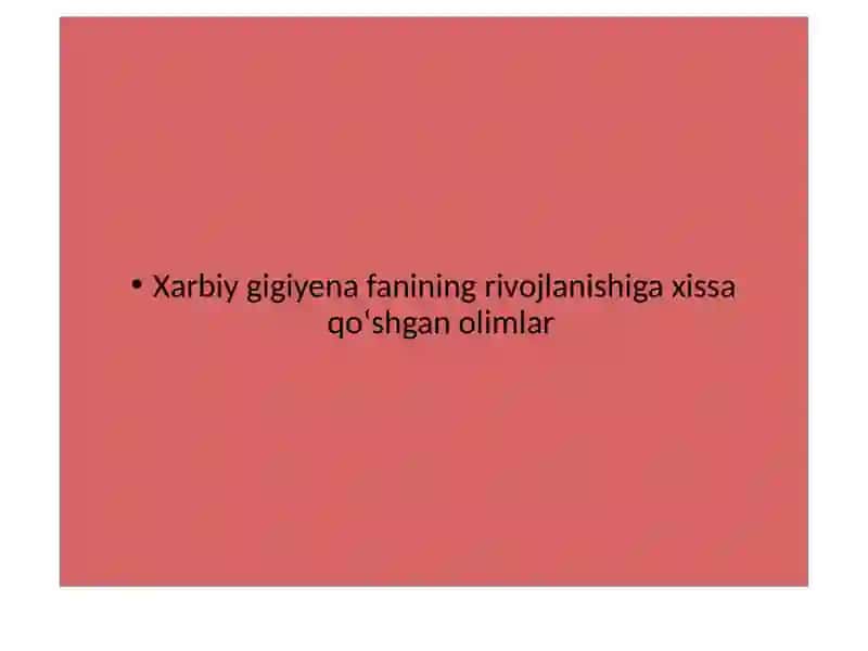 Gigiena fanining rivojlanishi 2