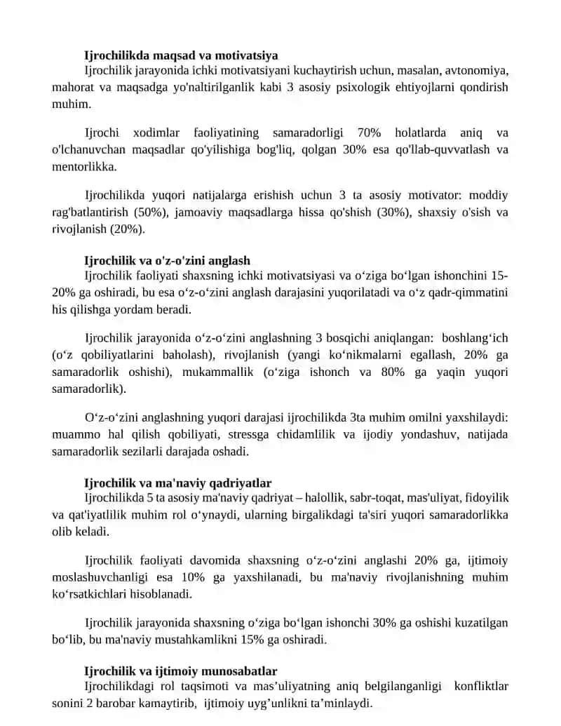 Ijrochilik jarayonida psixologik va ma'naviy ahamiyati 2