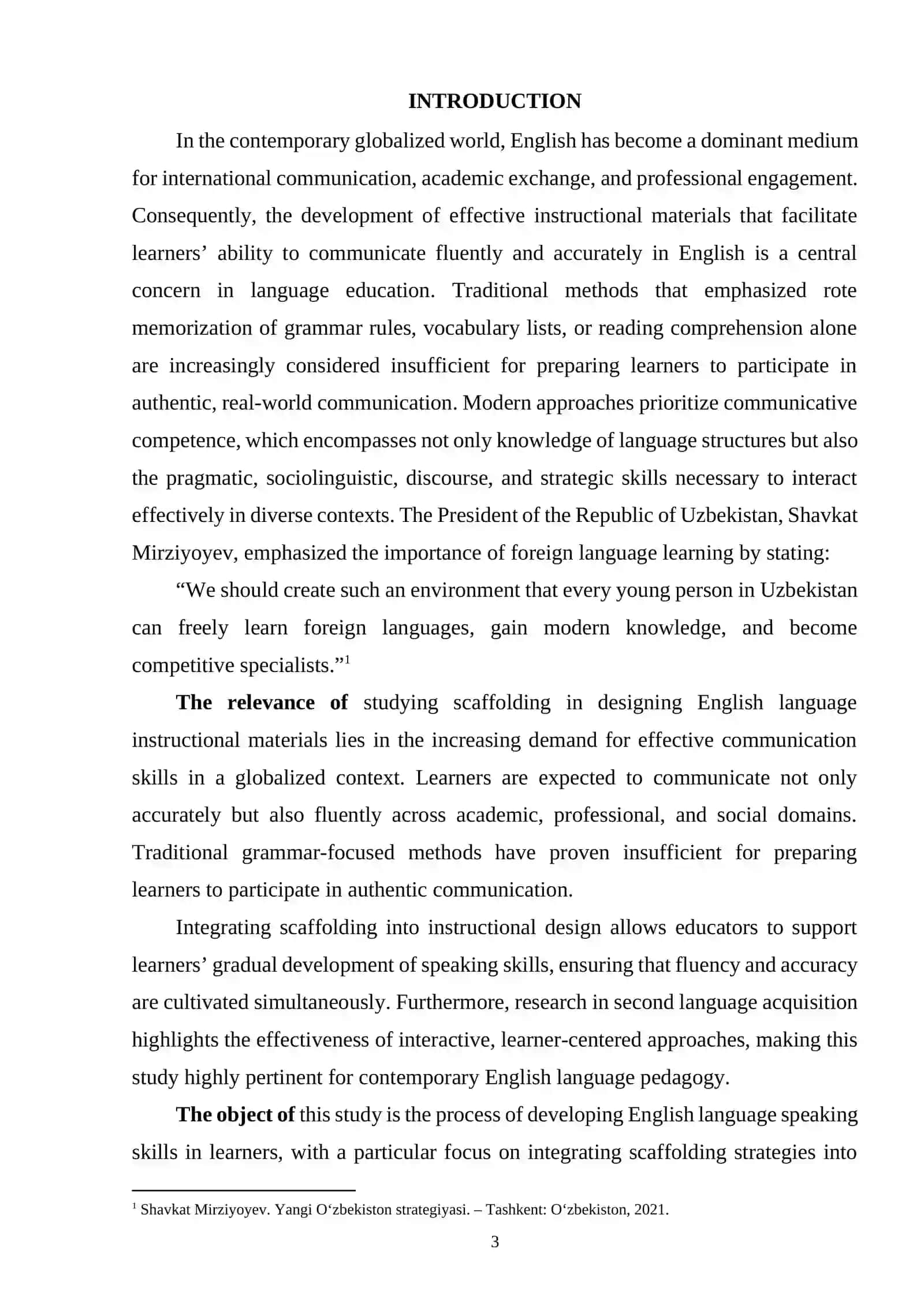 The Role of Scaffolding in Designing Effective Instructional Materials for English Language 2
