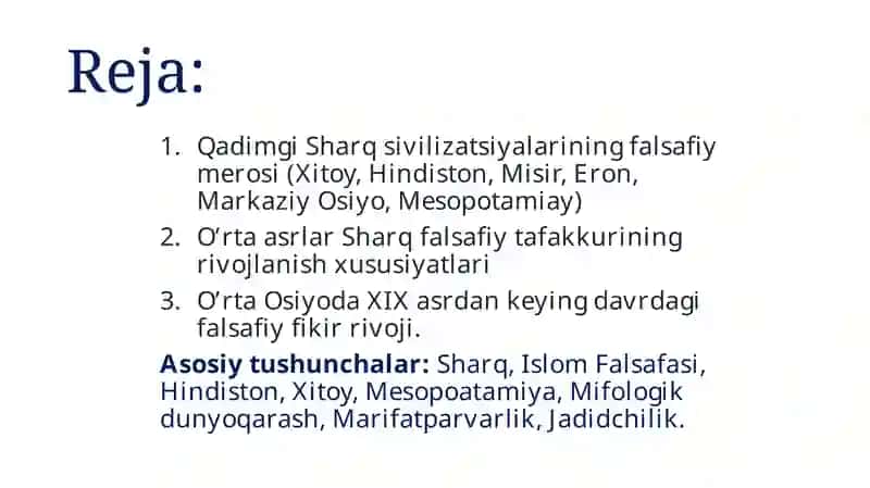 Sharqfalsafasining ijtimoiy taraqqiyotdagi roli va ahamiyati 2