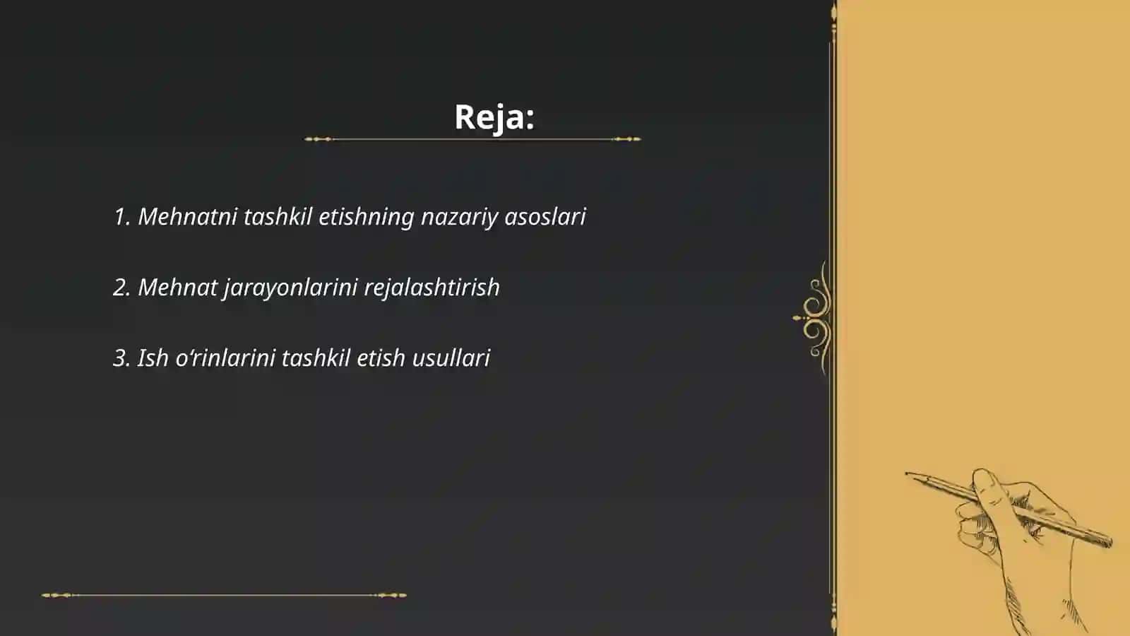 Mehnatni tashkil etish va rejalashtirish 2