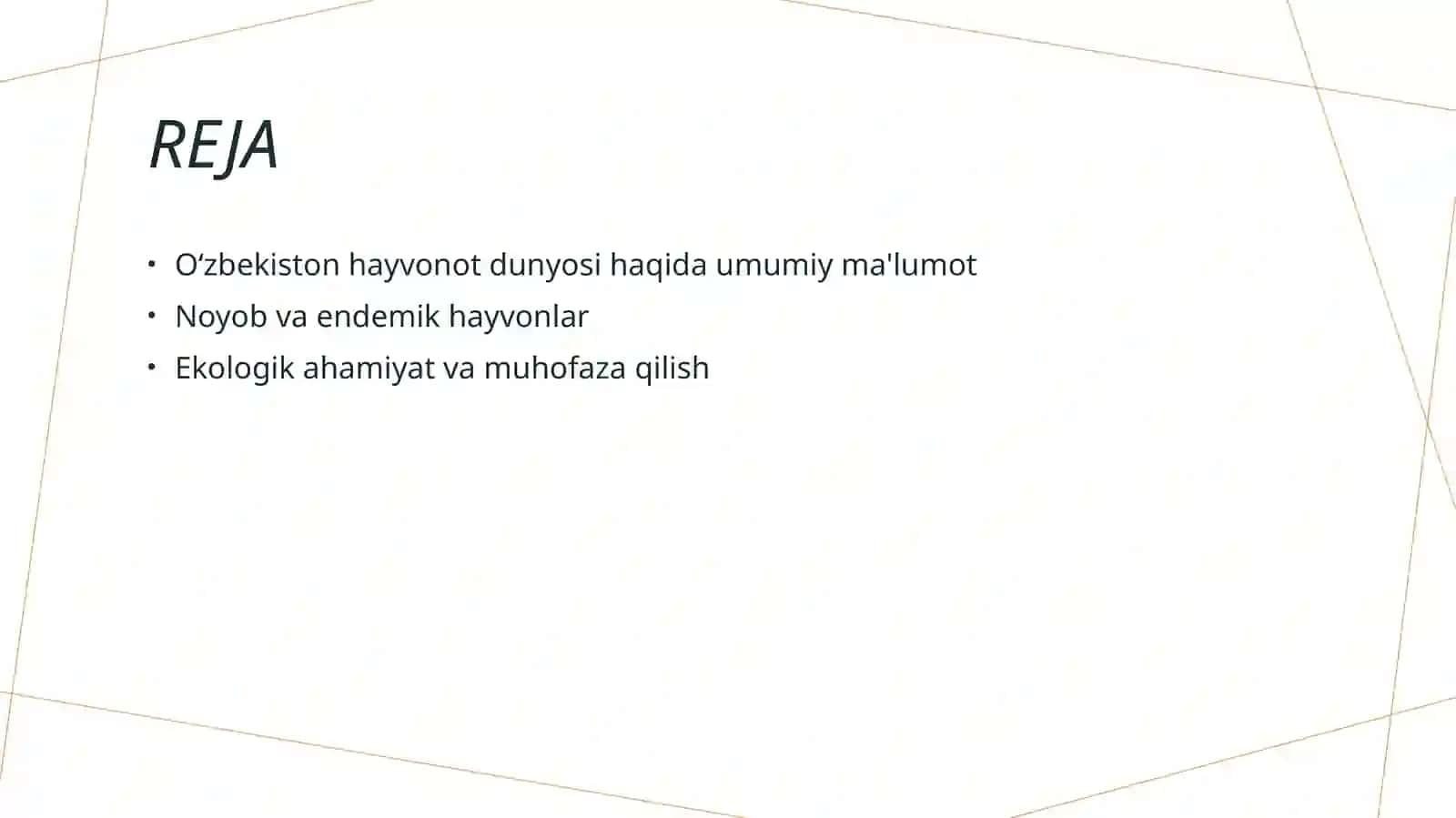 O‘zbekiston Respublikasi hayvonot dunyosi. Noyob hayvonlar 2