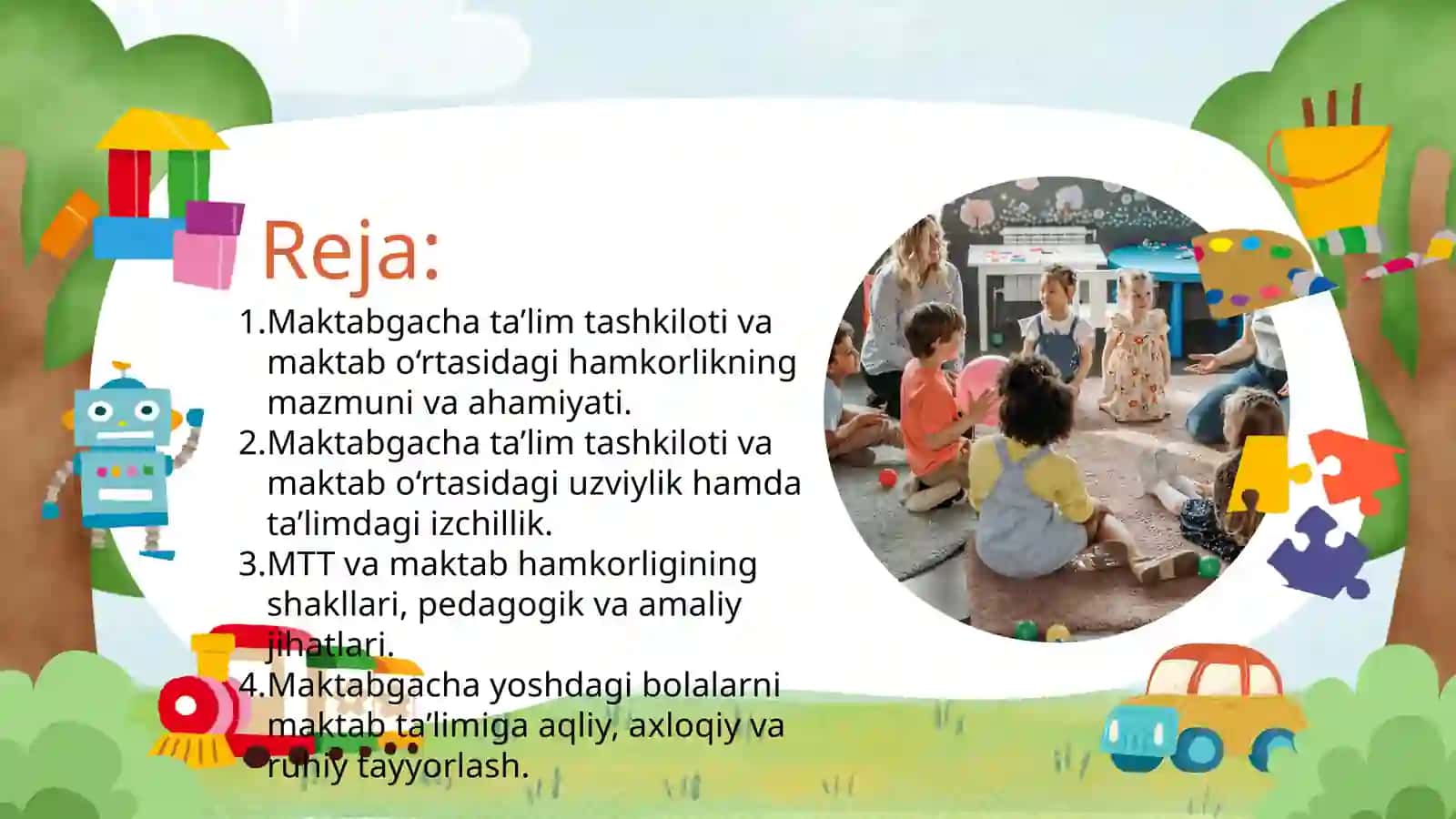 Maktabgacha ta'lim tashkilotining maktab bilan oʻzaro aloqasi 2