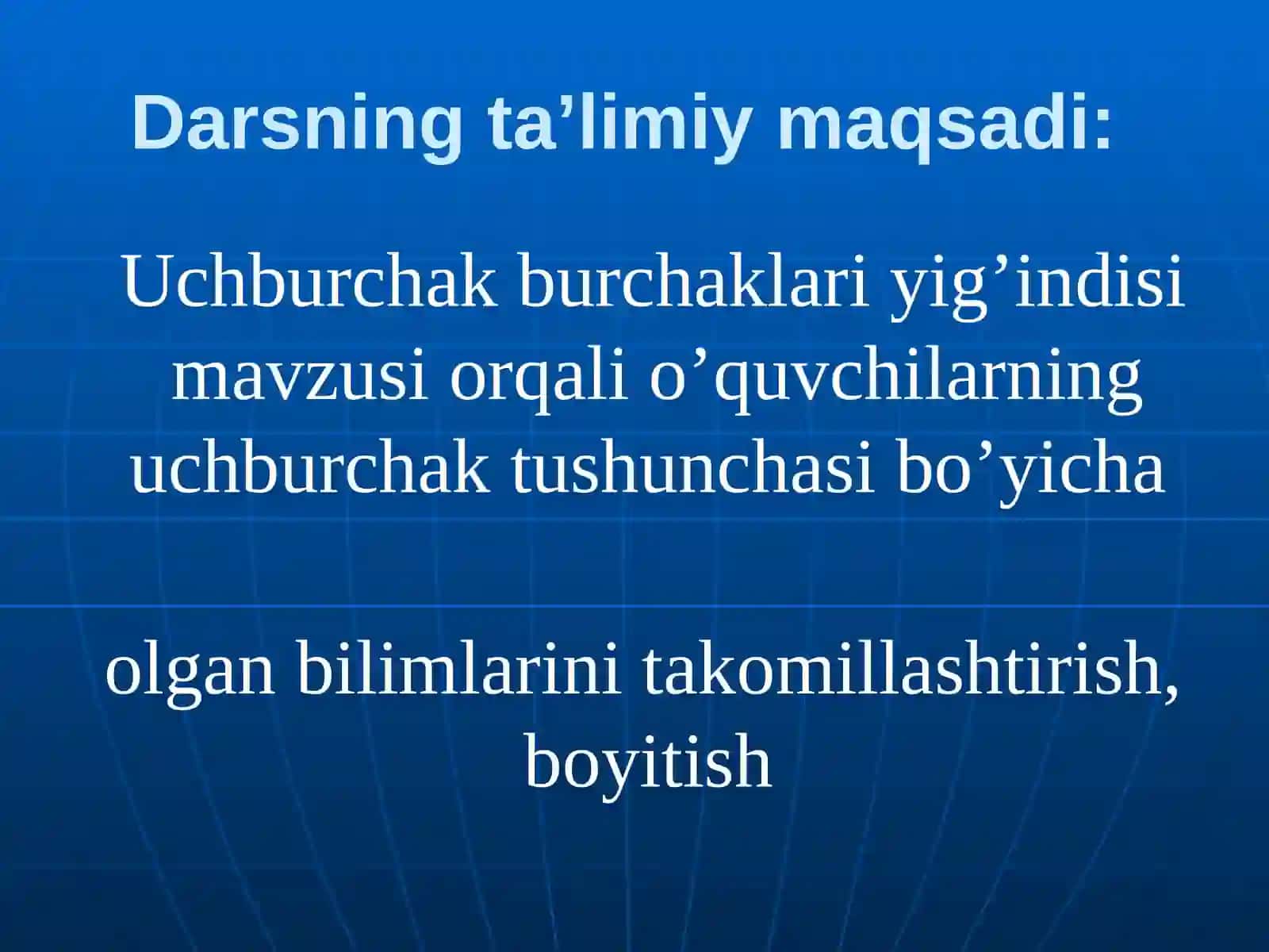 Uchburchak ichki burchaklarining yig’indisi haqidagi teorema 2