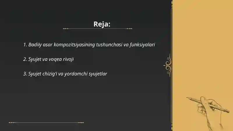 Badiiy asar kompozitsiyasi 2