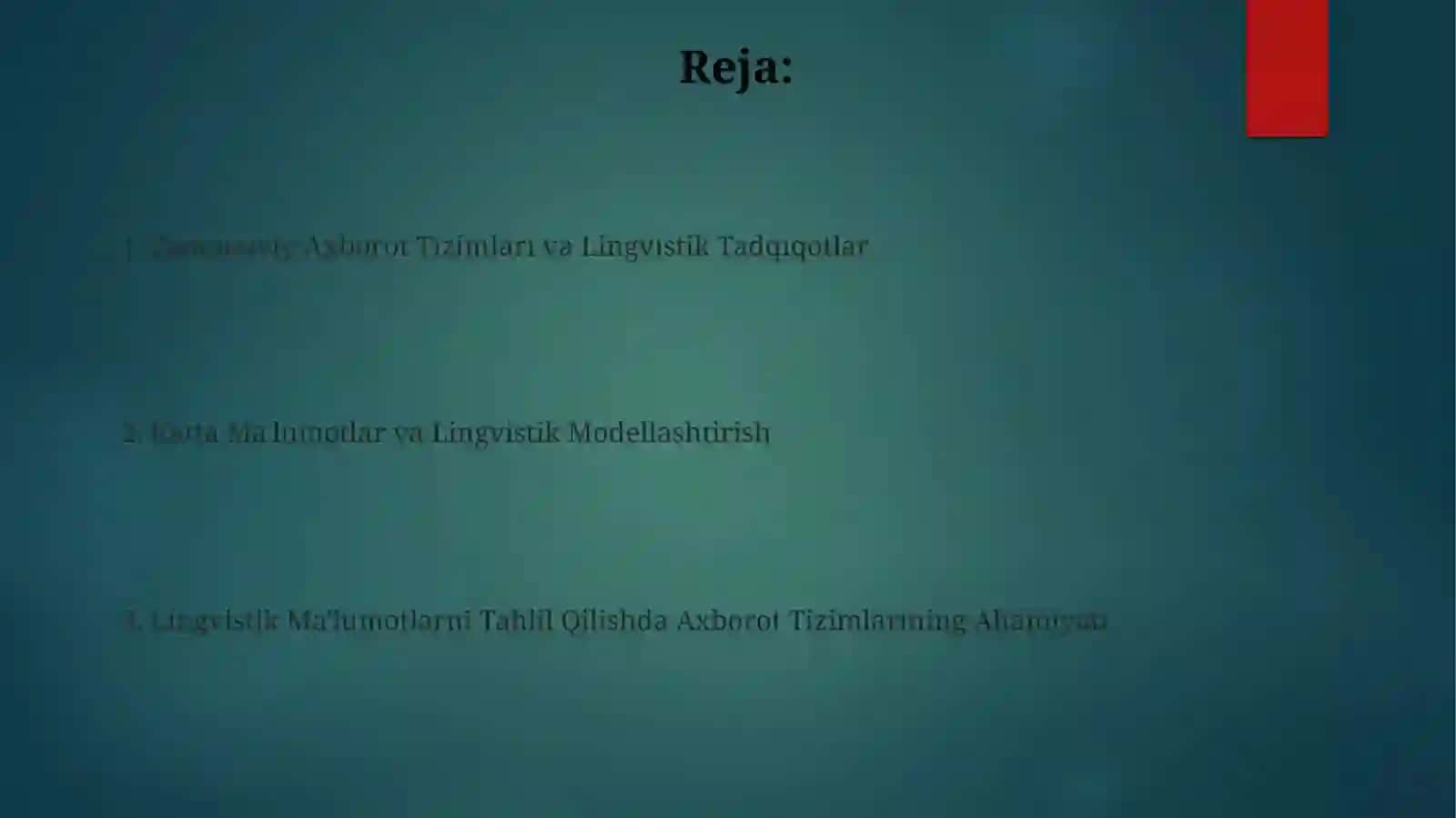 Tilni modellashtirish va prognozlash 2