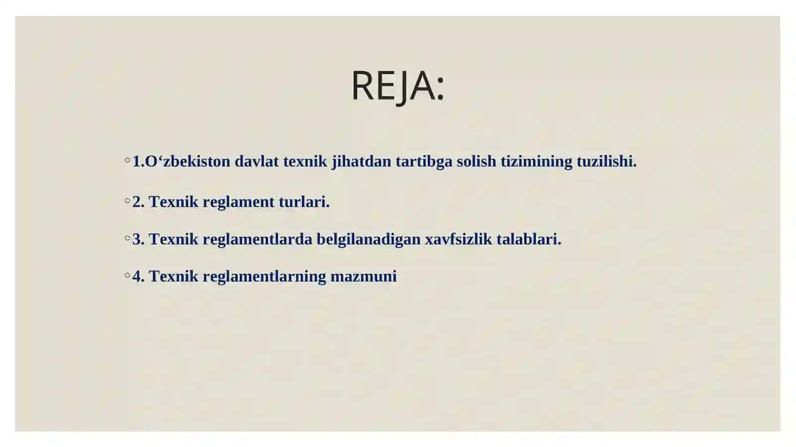 Ozbekiston Respublikasining "Tеxnik jihаtdаn tartibga solish to'g'risida"gi qonunini o'rganish 2