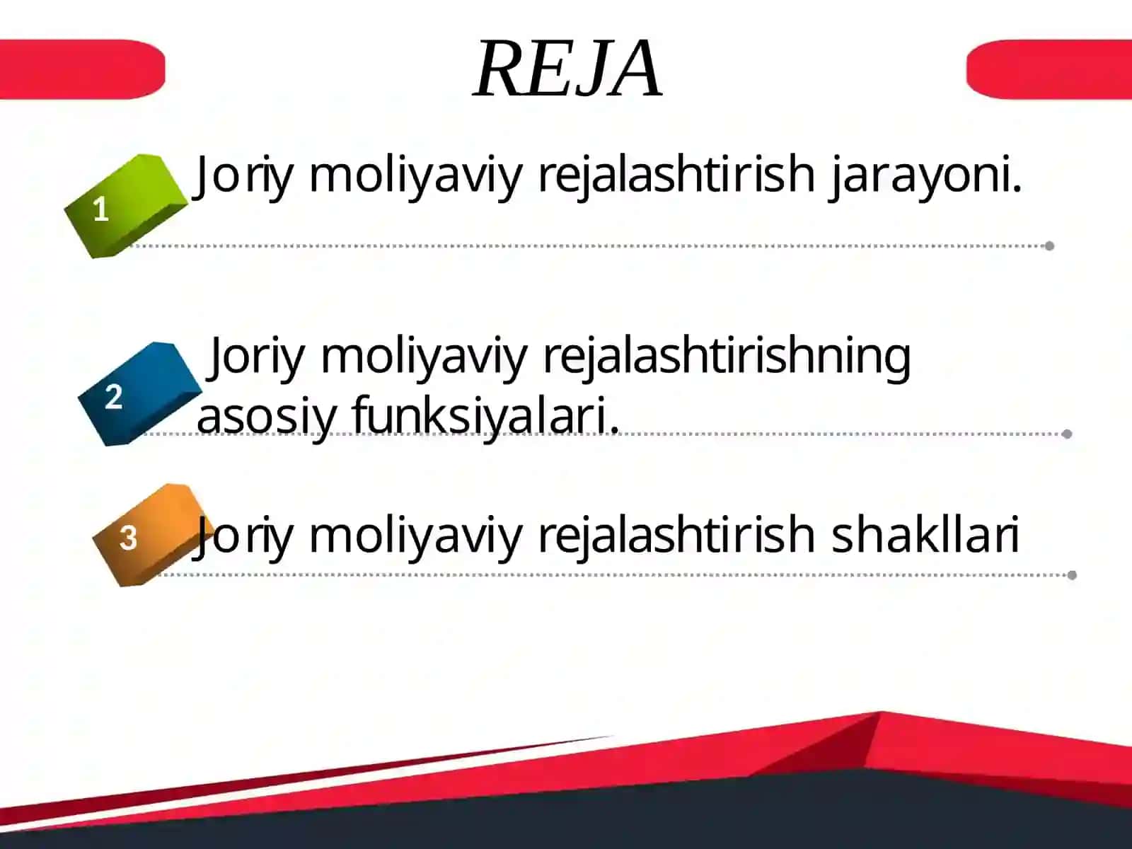 JORIY MOLIYAVIY REJALASHTIRISH 2