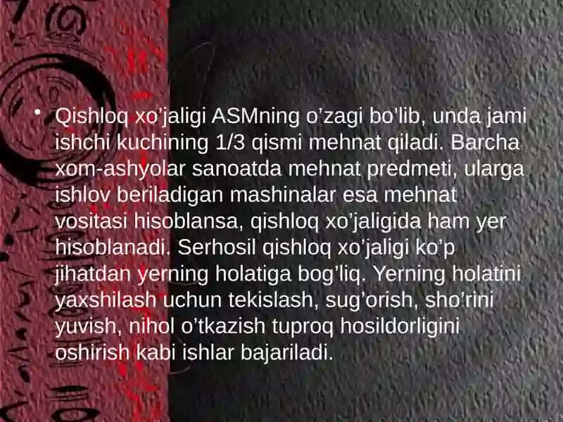 Qishloq xo’jaligiga ajratilgan yerlar 2
