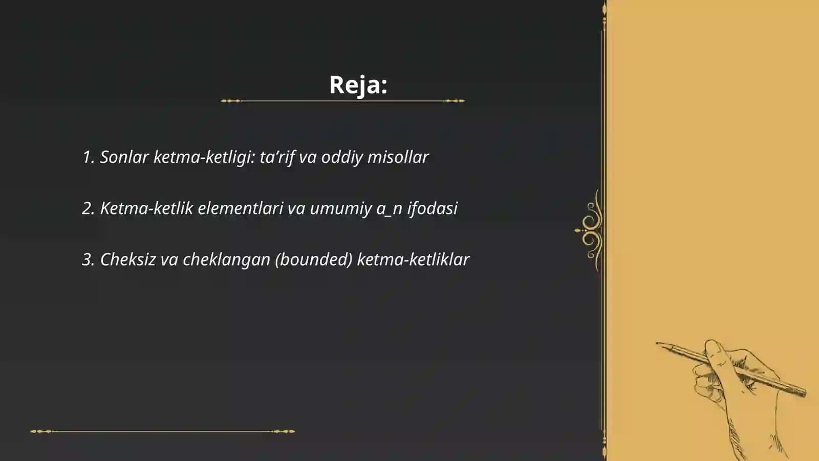 Sonlar ketma ketligi va uning limiti 2