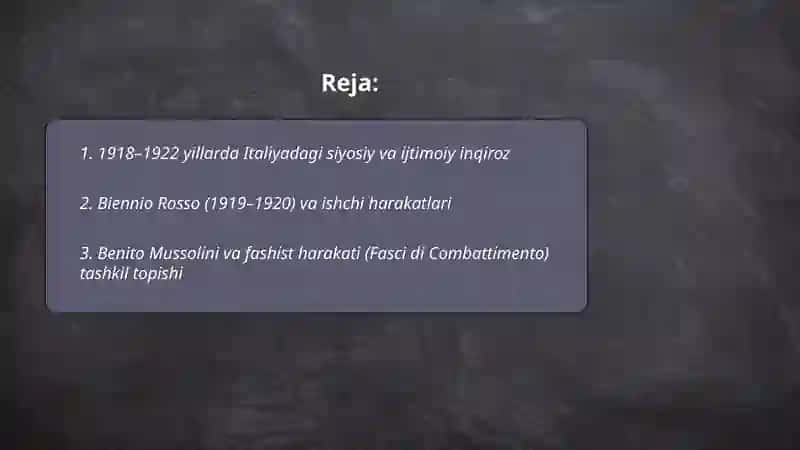 Italiya ichki siyosati 1918-1939 2