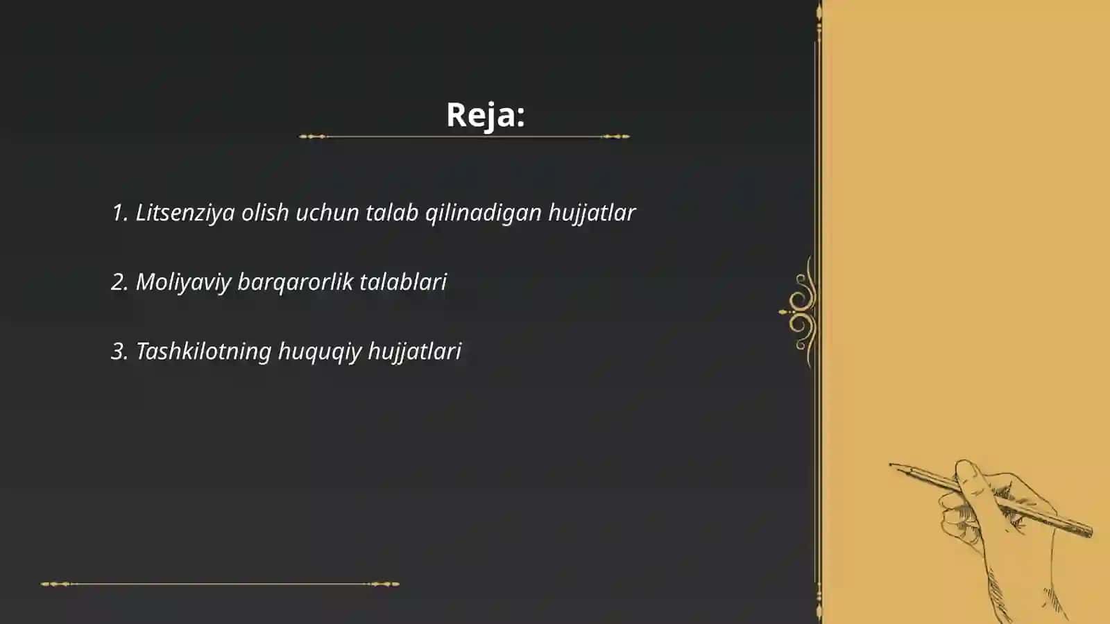 Brokerlik tashkilotlarini litsenziyalashga qo'yilgan talablar 2
