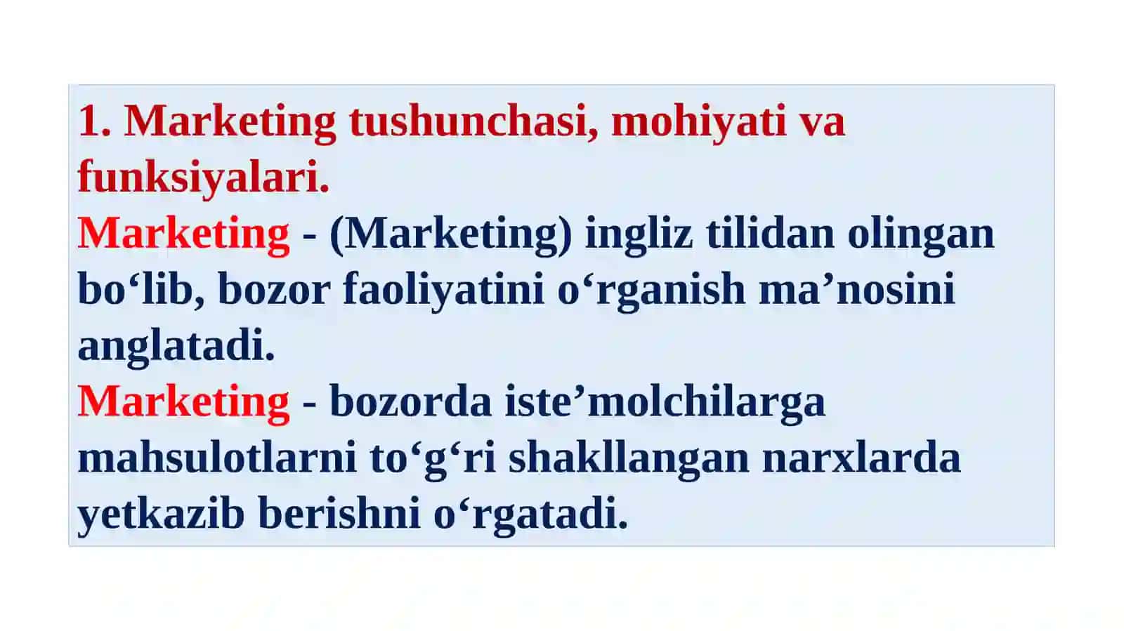 Marketingda marketing tushunchasi 2