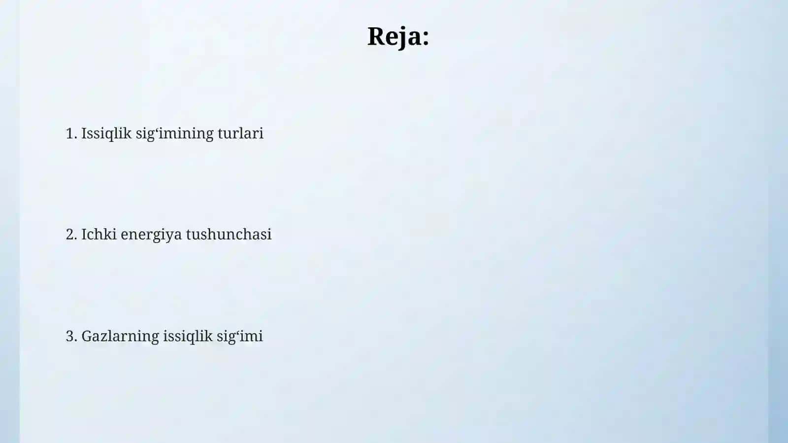 Gazlarning issiqlik sigʻimi 2
