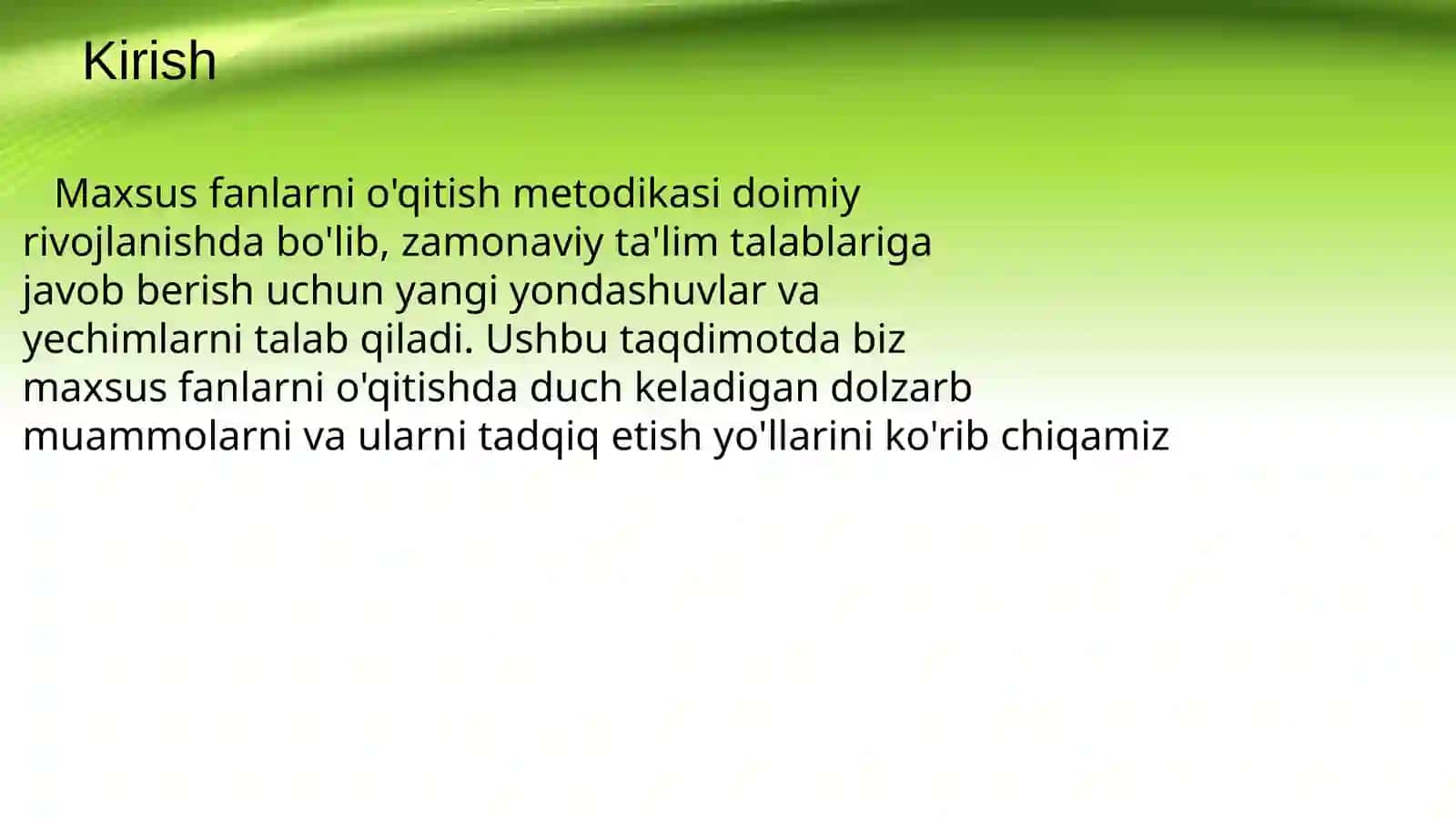 Maxsus fanlarni o‘qitish metodikasining dolzarb muammolari va ularni tadqiq etish yo‘llari 2