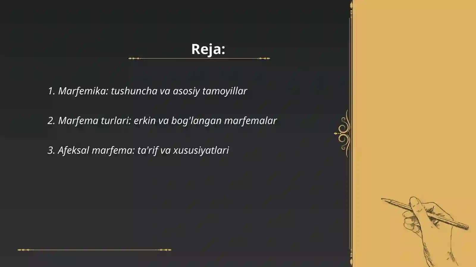 Marfemika sõz yasalish usullari Uzbek marfema, afeksal marfema afekslar turlari 2